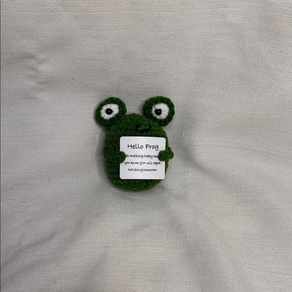 Motivational Crochet Frog Plush